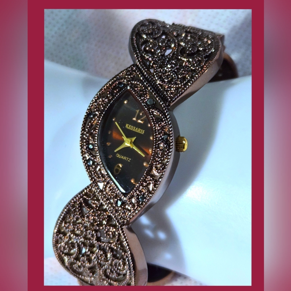 Kessaris Chocolate Color Metallic Watch